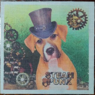 steampunk hond groen